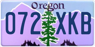 OR license plate 072XKB