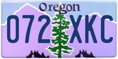 OR license plate 072XKC
