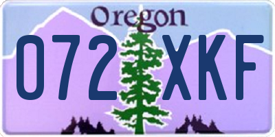 OR license plate 072XKF