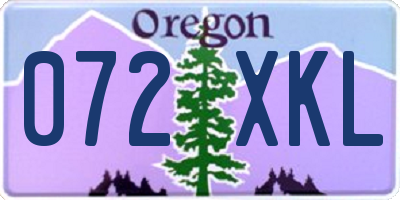 OR license plate 072XKL