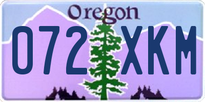 OR license plate 072XKM