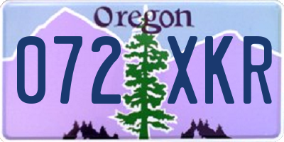 OR license plate 072XKR