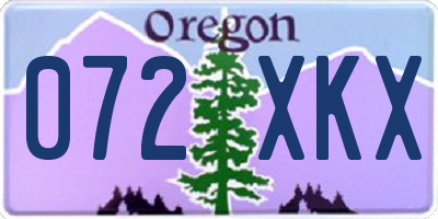 OR license plate 072XKX