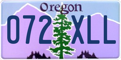 OR license plate 072XLL