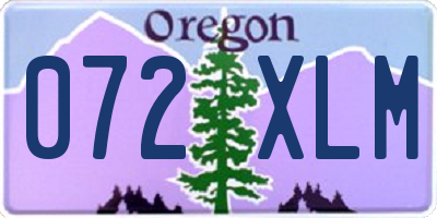 OR license plate 072XLM