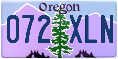 OR license plate 072XLN