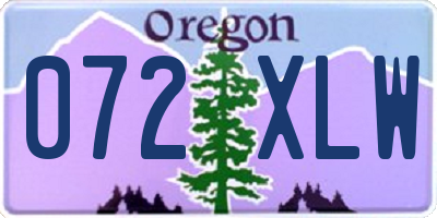 OR license plate 072XLW