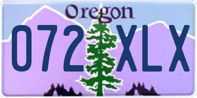 OR license plate 072XLX