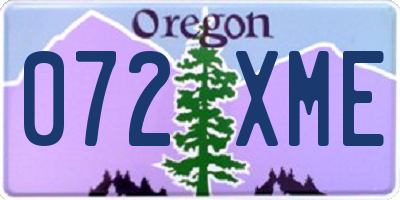 OR license plate 072XME