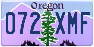OR license plate 072XMF