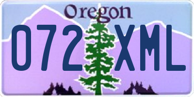 OR license plate 072XML