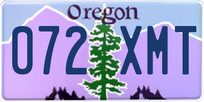 OR license plate 072XMT
