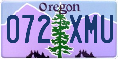 OR license plate 072XMU