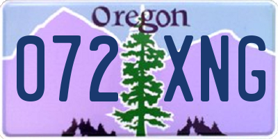 OR license plate 072XNG