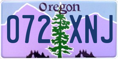 OR license plate 072XNJ