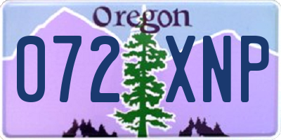OR license plate 072XNP
