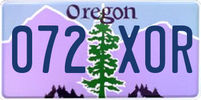 OR license plate 072XOR