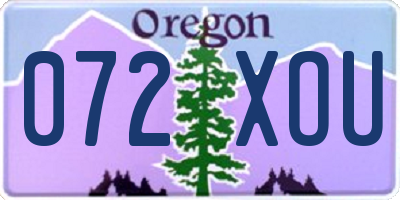 OR license plate 072XOU