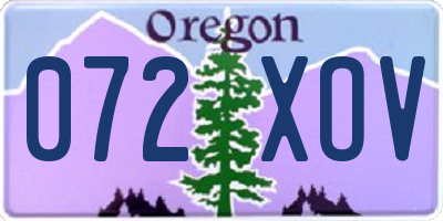 OR license plate 072XOV