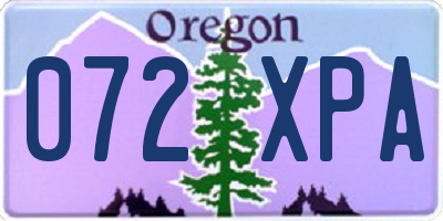 OR license plate 072XPA