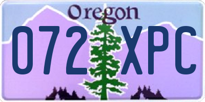 OR license plate 072XPC