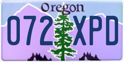 OR license plate 072XPD