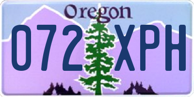 OR license plate 072XPH