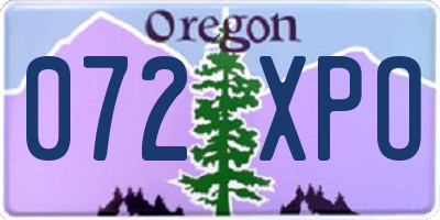 OR license plate 072XPO