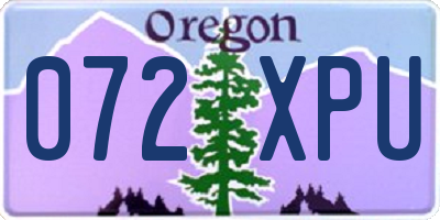 OR license plate 072XPU