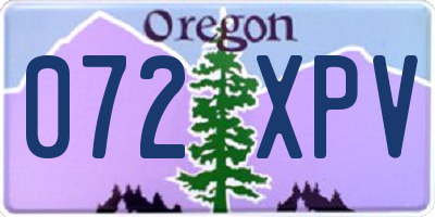 OR license plate 072XPV