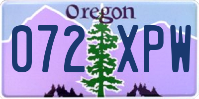 OR license plate 072XPW