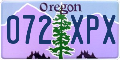 OR license plate 072XPX