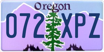 OR license plate 072XPZ