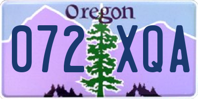OR license plate 072XQA