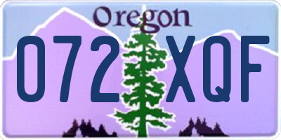 OR license plate 072XQF