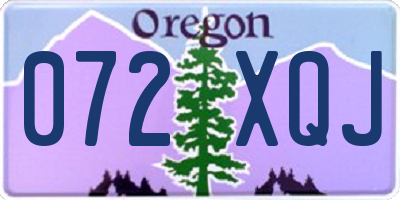 OR license plate 072XQJ