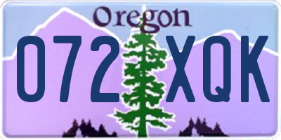 OR license plate 072XQK