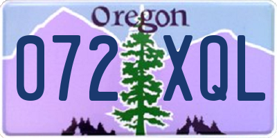 OR license plate 072XQL