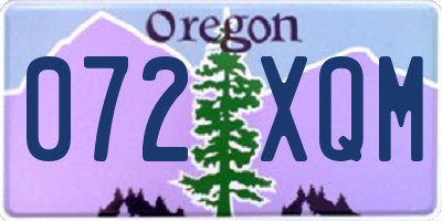 OR license plate 072XQM