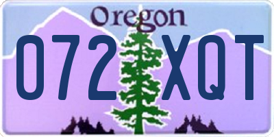OR license plate 072XQT