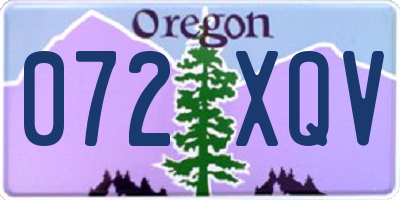 OR license plate 072XQV