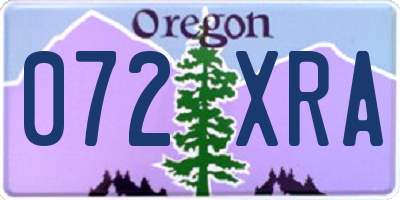 OR license plate 072XRA