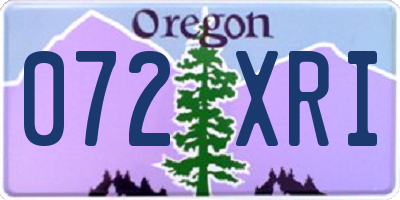 OR license plate 072XRI