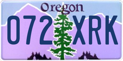 OR license plate 072XRK