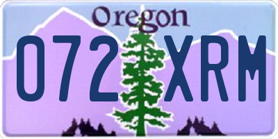 OR license plate 072XRM