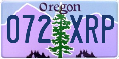 OR license plate 072XRP