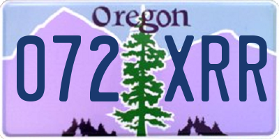 OR license plate 072XRR