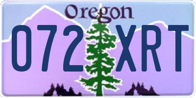 OR license plate 072XRT