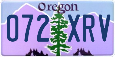 OR license plate 072XRV