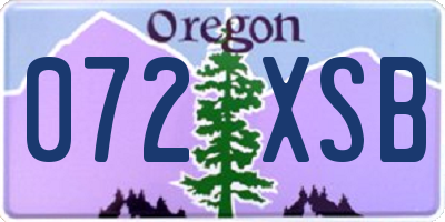 OR license plate 072XSB